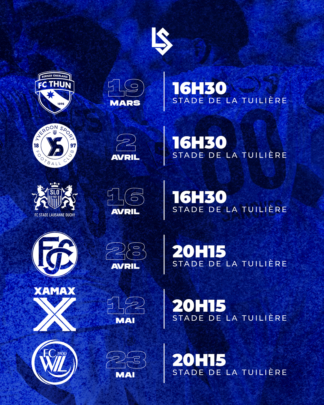 Calendrier 4ème tour