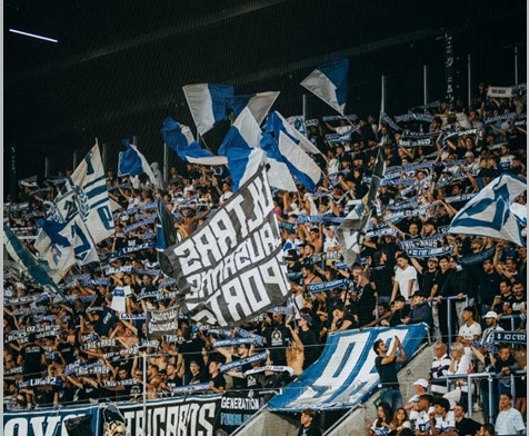 Supporters LS Avec drapeaux et écharpent